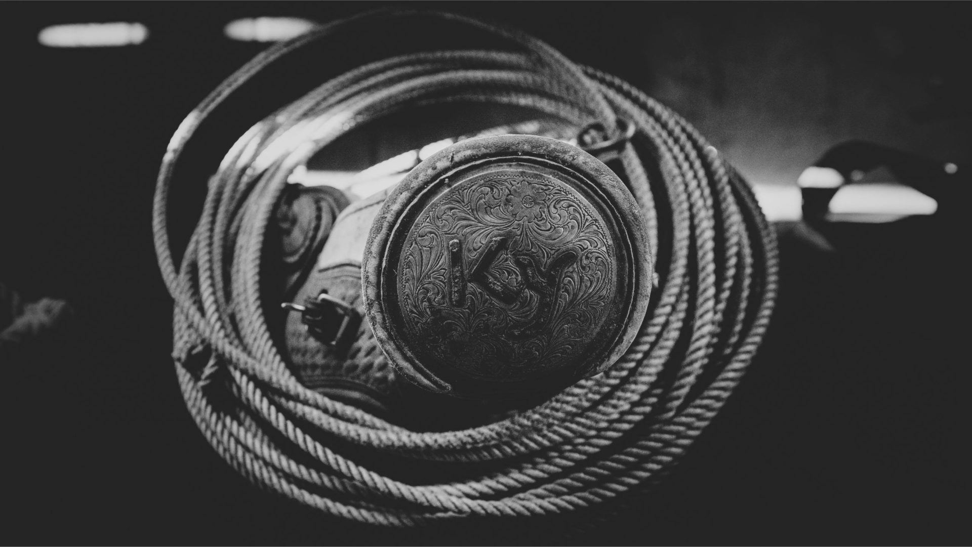 Matthew Wallace branded leather and rope